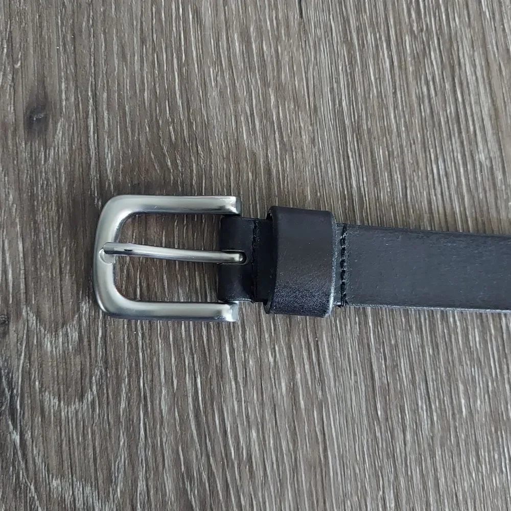 Black Perforated Leather Belt Medium/Large